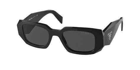 prada pr 17ws plastic womens rectangle sunglasses black 49mm adult|Prada PR 17WS 49 Dark Grey & Black Sunglasses .